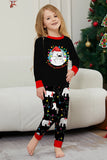 Black Long Sleeves Pear Pattern Printed Christmas Family Matching Pajamas