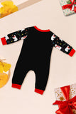 Black Long Sleeves Pear Pattern Printed Christmas Family Matching Pajamas