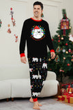 Black Long Sleeves Pear Pattern Printed Christmas Family Matching Pajamas