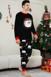 Black Long Sleeves Pear Pattern Printed Christmas Family Matching Pajamas