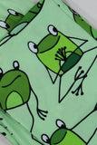 Green Frog Printed Short Sleeves Matching Family Pajamas