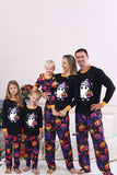 Black Ghost Pumpkin Printed Long Sleeves Halloween Family Matching Pajamas