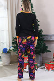 Black Ghost Pumpkin Printed Long Sleeves Halloween Family Matching Pajamas