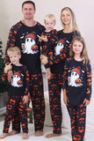 Navy Ghost Printed Long Sleeves Family Halloween Pajamas