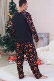 Navy Ghost Printed Long Sleeves Family Halloween Pajamas