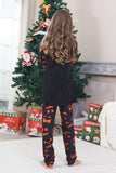 Navy Ghost Printed Long Sleeves Family Halloween Pajamas