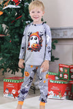 Grey Printed Long Sleeves Family Halloween Matching Pajamas
