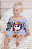 Grey Printed Long Sleeves Family Halloween Matching Pajamas