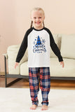 Black and White Plaid Tree Printed Christmas Family Matching Pajamas