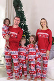 Red Winter Reindeer Printed Christmas Family Matching Pajamas