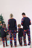 Navy Lights Tree Printed Christmas Family Matching Pajamas