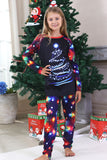 Navy Lights Tree Printed Christmas Family Matching Pajamas