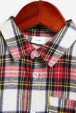 Red Plaid Lapel Long Sleeves Christmas Family Matching Shirts