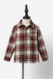 Red Plaid Velvet Long Sleeves Holiday Family Matching Pajamas