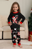 Black Merry Christmas Santa Printed Family Matching Pajamas