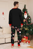 Black Merry Christmas Santa Printed Family Matching Pajamas