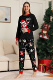 Black Merry Christmas Santa Printed Family Matching Pajamas
