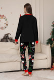 Black Merry Christmas Santa Printed Family Matching Pajamas