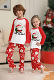 Red Santa Printed Round Neck Christmas Family Matching Pajamas
