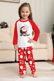 Red Santa Printed Round Neck Christmas Family Matching Pajamas