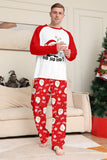 Red Santa Printed Round Neck Christmas Family Matching Pajamas