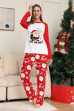 Red Santa Printed Round Neck Christmas Family Matching Pajamas