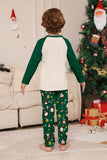 Dark Green Christmas Printed Santa Family Matching Pajamas