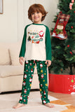 Dark Green Christmas Printed Santa Family Matching Pajamas