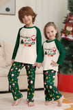Dark Green Christmas Printed Santa Family Matching Pajamas