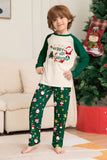 Dark Green Christmas Printed Santa Family Matching Pajamas