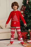 Red Tree Printed Long Sleeves Christmas Family Matching Pajamas