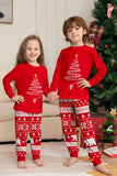 Red Tree Printed Long Sleeves Christmas Family Matching Pajamas