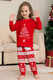 Red Tree Printed Long Sleeves Christmas Family Matching Pajamas