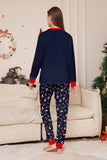 Navy Merry Christmas Printed Family Matching Pajamas