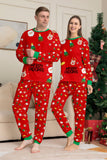 Red Christmas Cozy Printed Long Sleeves Family Matching Pajamas