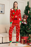 Red Christmas Cozy Printed Long Sleeves Family Matching Pajamas