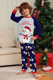 Grey Blue Snowman Printed Christmas Family Matching Pajamas