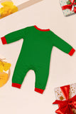 Green Horizontal Stripe Printed Christmas Family Matching Pajamas
