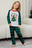 Green Plaid Christmas Tree Pattern Printed Family Matching Pajamas