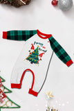 Green Plaid Christmas Tree Pattern Printed Family Matching Pajamas