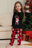 Black Red Reindeer Snowflake Printed Christmas Family Matching Pajamas