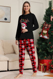 Black Red Reindeer Snowflake Printed Christmas Family Matching Pajamas
