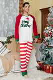 Red and White Stripes Long Sleeve Christmas Family Matching Pajamas Set