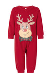 Red Animal Printed Plaid Christmas Family Matching Pajamas Set