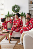 Long Sleeve Red Christmas Printed Matching Family Pajamas