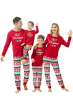 Red Christmas Printed Long Sleeve Matching Family Pajamas