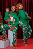 Dark Green Santa Claus Printed Christmas Family Matching Pajamas