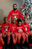 Red Christmas Tree Printed Round Neck Christmas Family Matching Pajamas