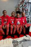Red Christmas Tree Printed Round Neck Christmas Family Matching Pajamas