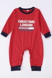 Red Printed Long Sleeve Christmas Family Pajamas Sets